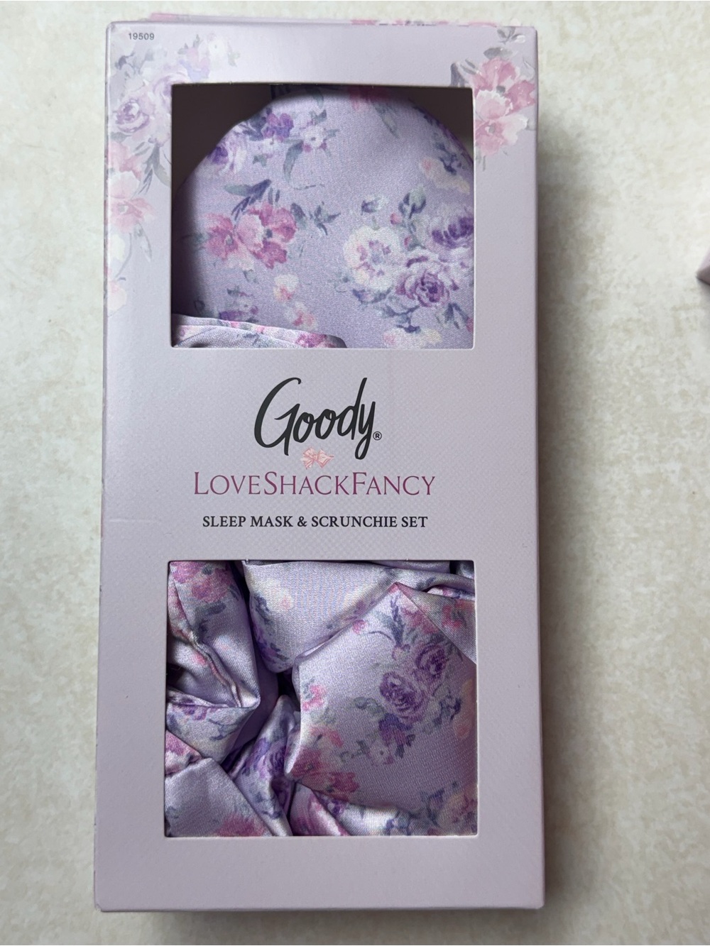 Goody LoveShackFancy Lavender Floral Sleep Mask & Scrunchie Set